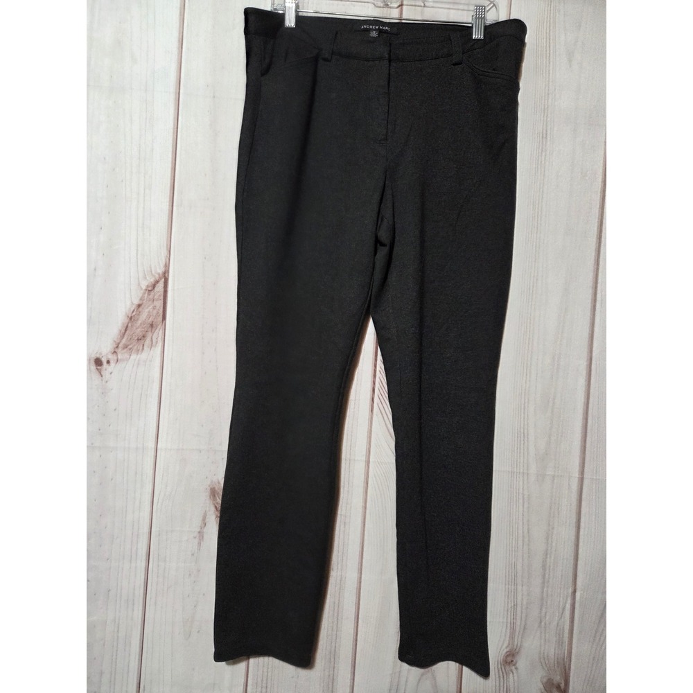 Andrew Marc Womens Gray Ponte Knit Slim Leg Dress Pants‎ Trousers Size 12